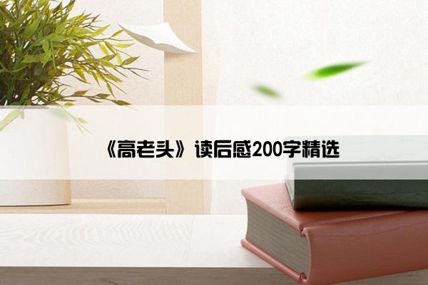 《高老头》读后感200字精选