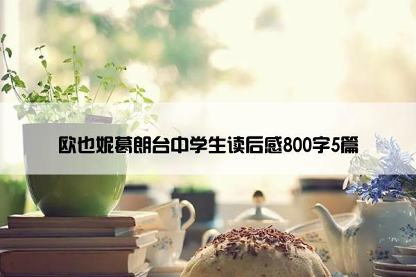 欧也妮葛朗台中学生读后感800字5篇