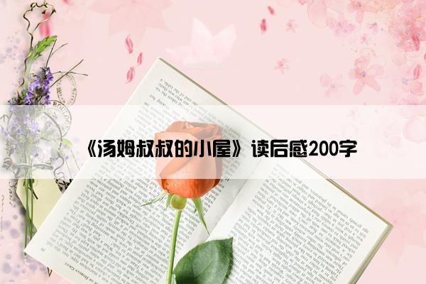 《汤姆叔叔的小屋》读后感200字