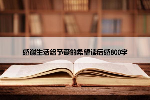 感谢生活给予爱的希望读后感800字