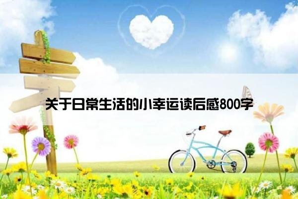 关于日常生活的小幸运读后感800字