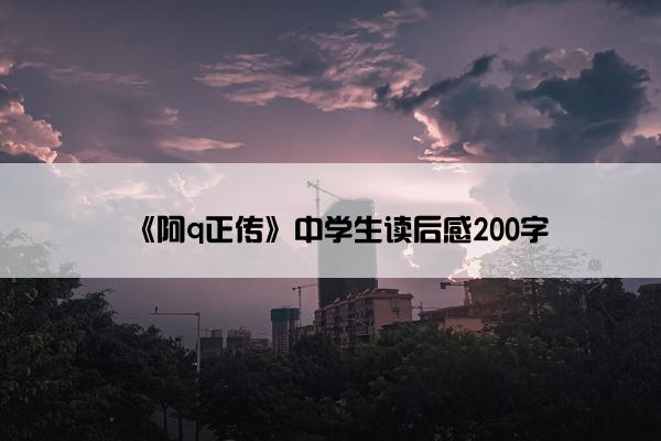 《阿q正传》中学生读后感200字