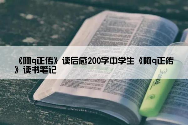 《阿q正传》读后感200字中学生《阿q正传》读书笔记