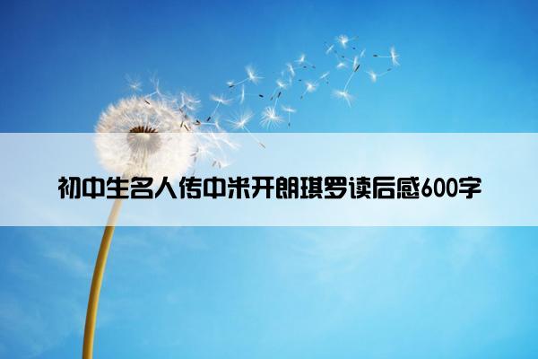初中生名人传中米开朗琪罗读后感600字