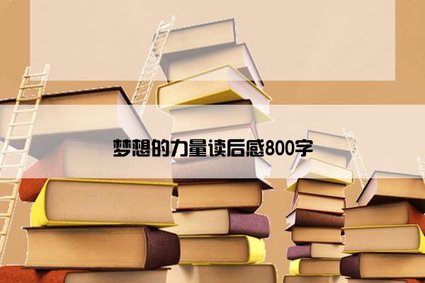 梦想的力量读后感800字
