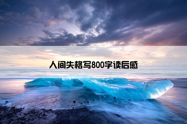 人间失格写800字读后感