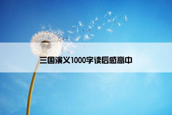 三国演义1000字读后感高中