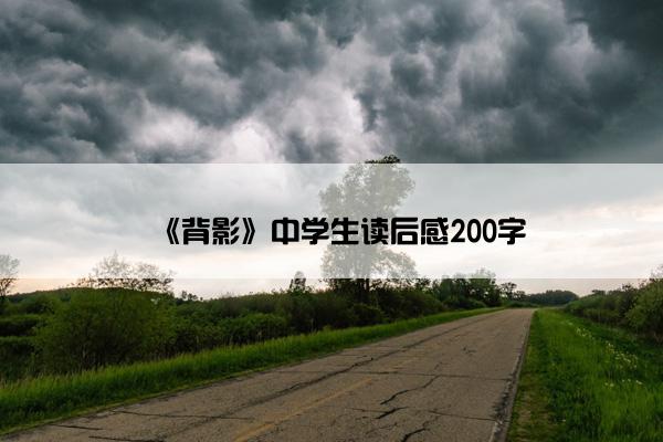 《背影》中学生读后感200字