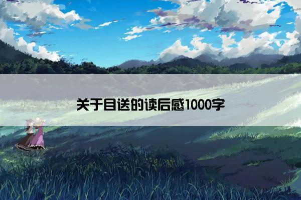 关于目送的读后感1000字