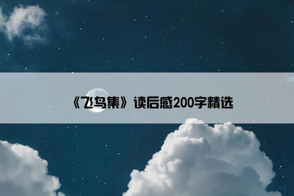 《飞鸟集》读后感200字精选
