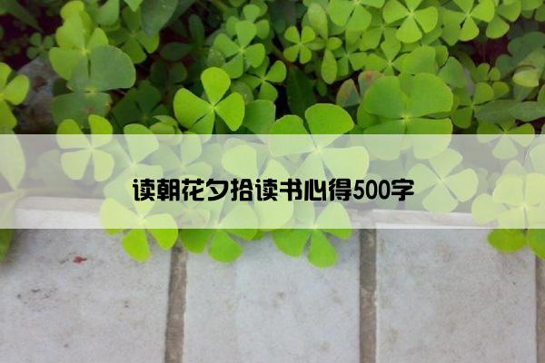 读朝花夕拾读书心得500字