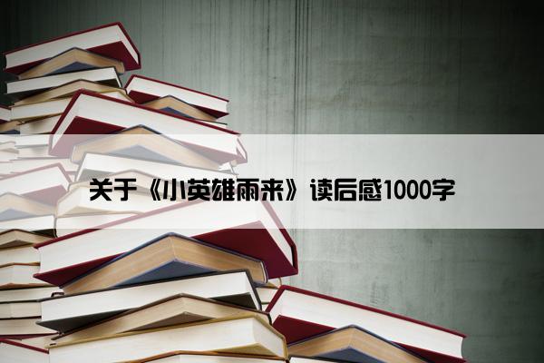 关于《小英雄雨来》读后感1000字