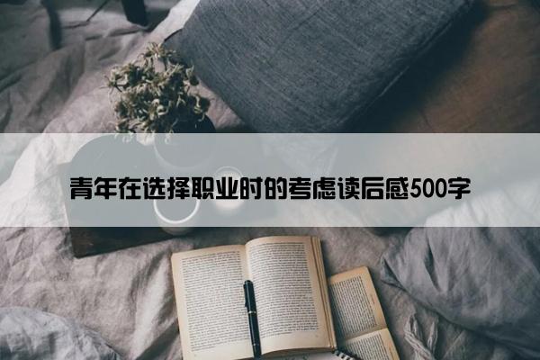 青年在选择职业时的考虑读后感500字