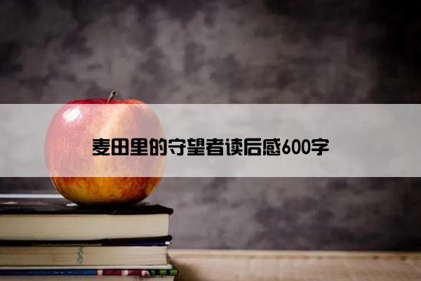 麦田里的守望者读后感600字