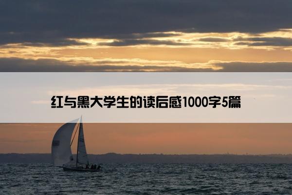 红与黑大学生的读后感1000字5篇