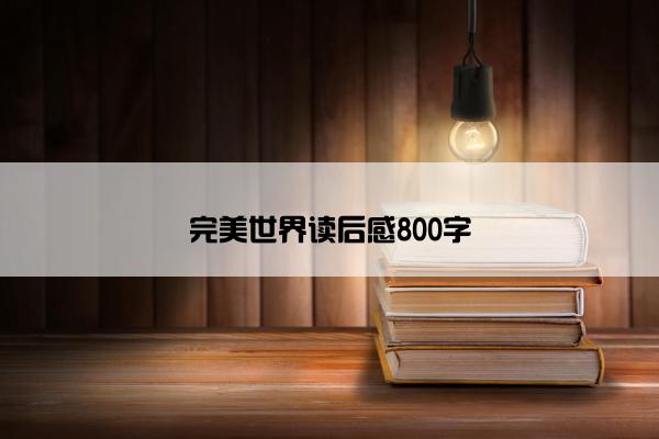 完美世界读后感800字