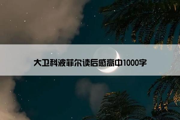 大卫科波菲尔读后感高中1000字