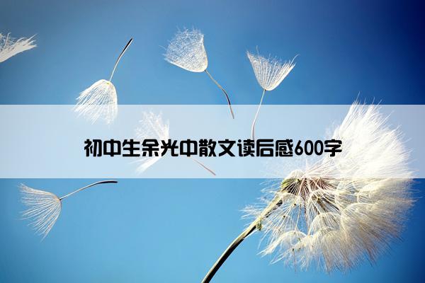 初中生余光中散文读后感600字