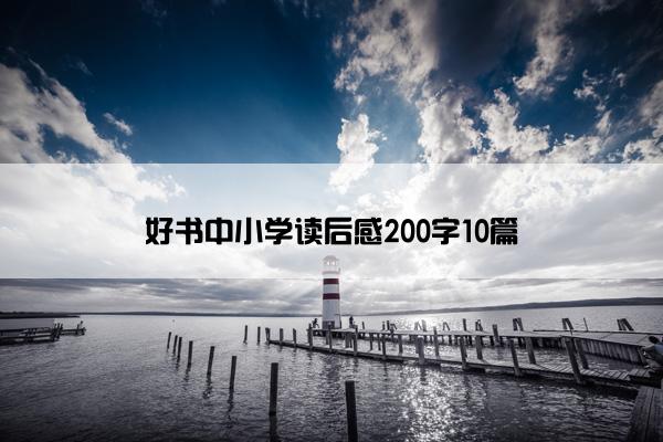 好书中小学读后感200字10篇