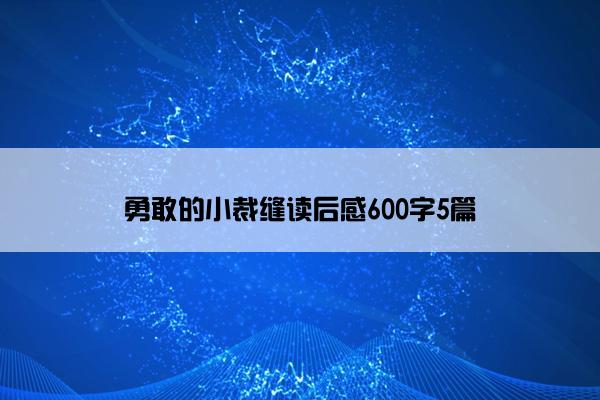 勇敢的小裁缝读后感600字5篇