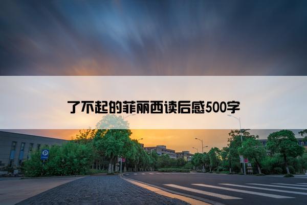 了不起的菲丽西读后感500字