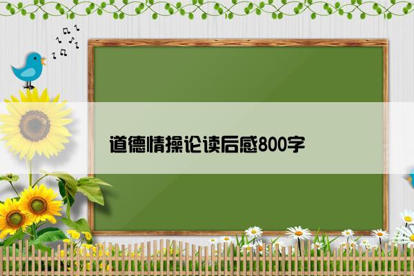 道德情操论读后感800字
