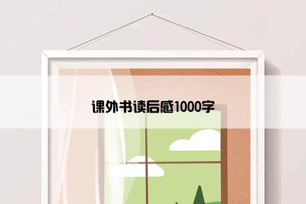 课外书读后感1000字
