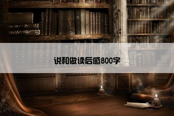 说和做读后感800字