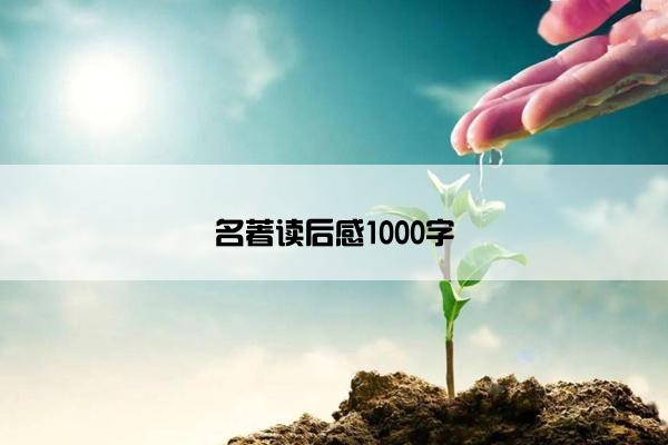 名著读后感1000字