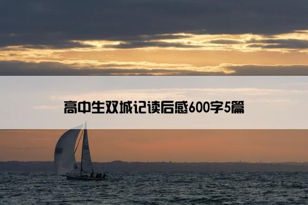 高中生双城记读后感600字5篇