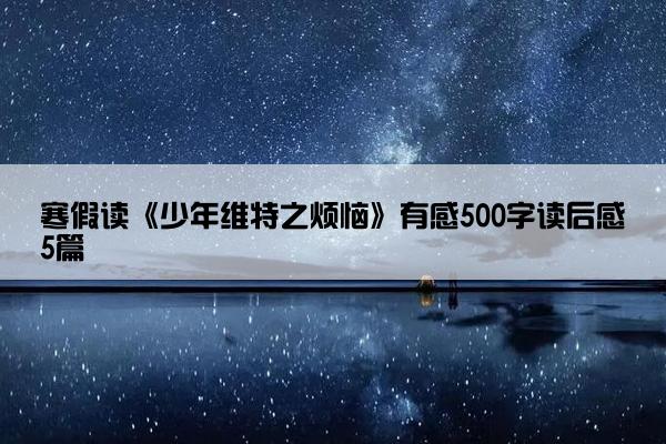 寒假读《少年维特之烦恼》有感500字读后感5篇