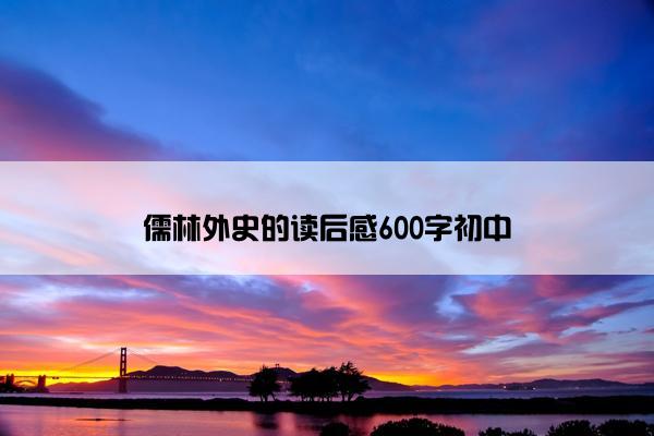 儒林外史的读后感600字初中