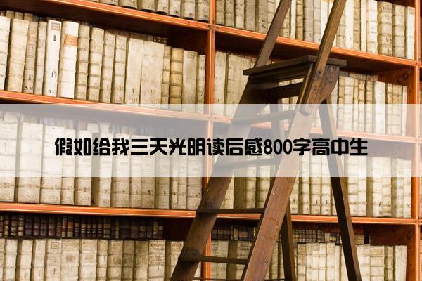 假如给我三天光明读后感800字高中生
