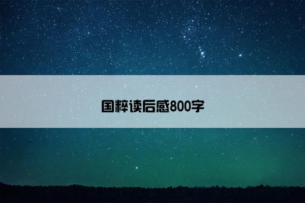国粹读后感800字