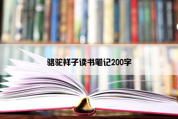 骆驼祥子读书笔记200字
