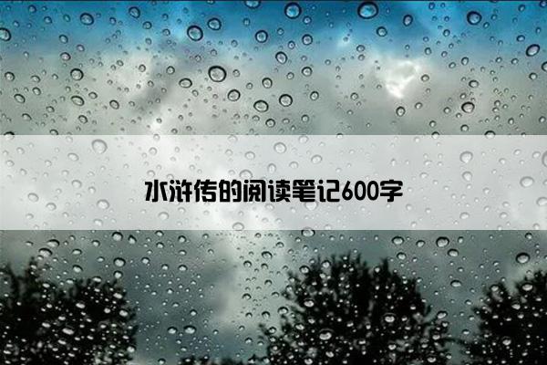 水浒传的阅读笔记600字