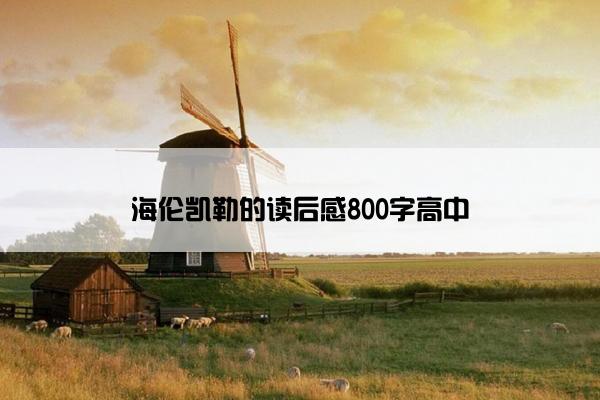 海伦凯勒的读后感800字高中