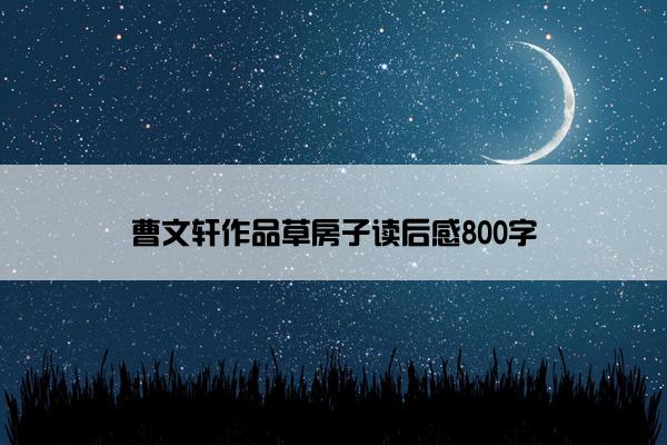 曹文轩作品草房子读后感800字