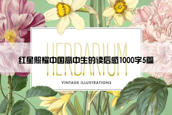 红星照耀中国高中生的读后感1000字5篇