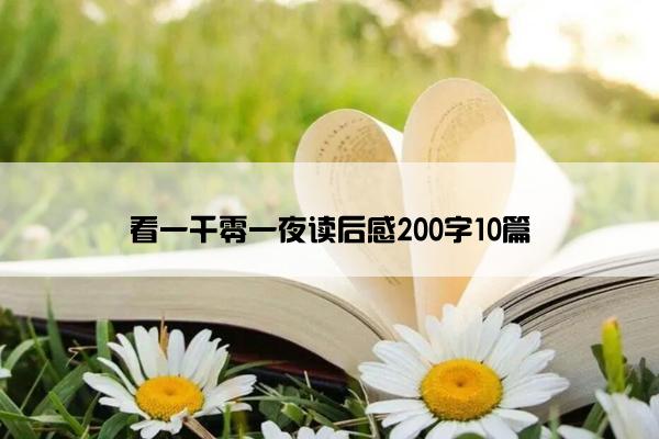 看一千零一夜读后感200字10篇