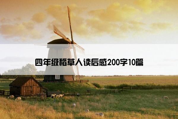四年级稻草人读后感200字10篇