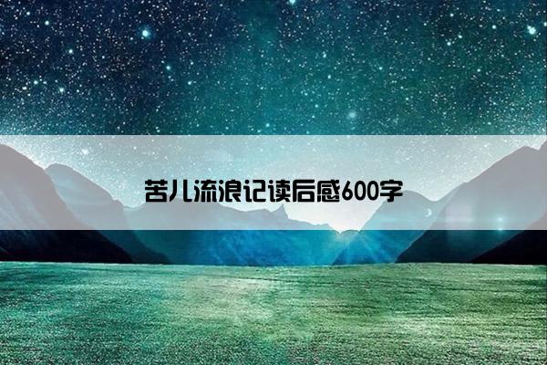 苦儿流浪记读后感600字