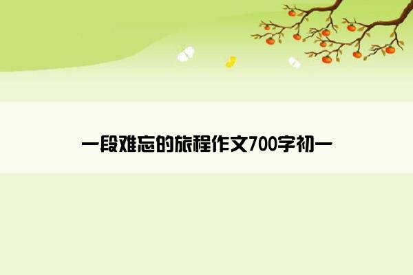 一段难忘的旅程作文700字初一