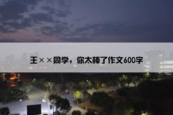 王××同学，你太棒了作文600字