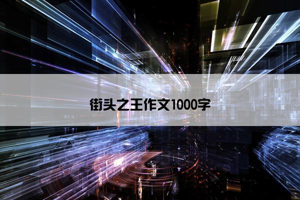 街头之王作文1000字