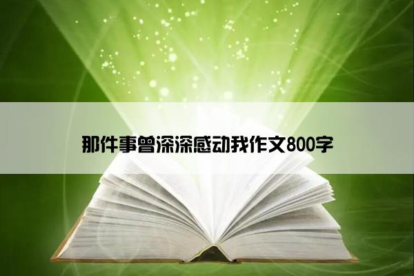 那件事曾深深感动我作文800字