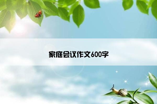 家庭会议作文600字