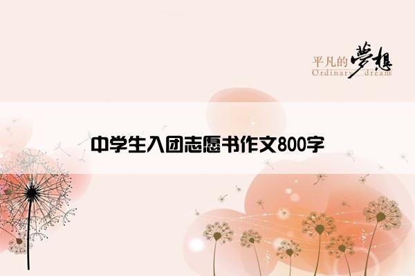 中学生入团志愿书作文800字