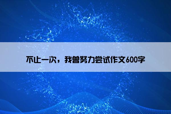 不止一次，我曾努力尝试作文600字