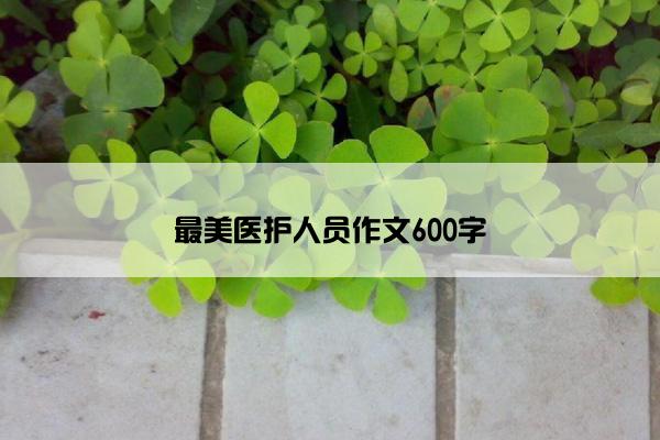 最美医护人员作文600字